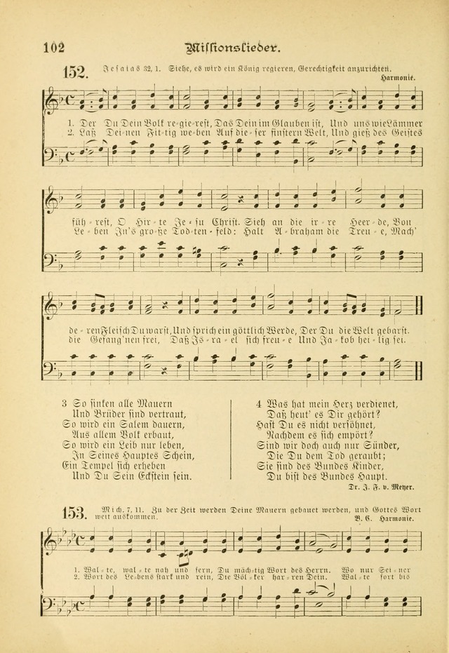 Gesangbuch mit Noten: herausgegeben von der Allgemeinen Conferenz der Mennoniten von Nord-Amerika (3rd. Aufl.) page 102