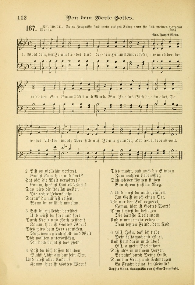 Gesangbuch mit Noten: herausgegeben von der Allgemeinen Conferenz der Mennoniten von Nord-Amerika (3rd. Aufl.) page 112