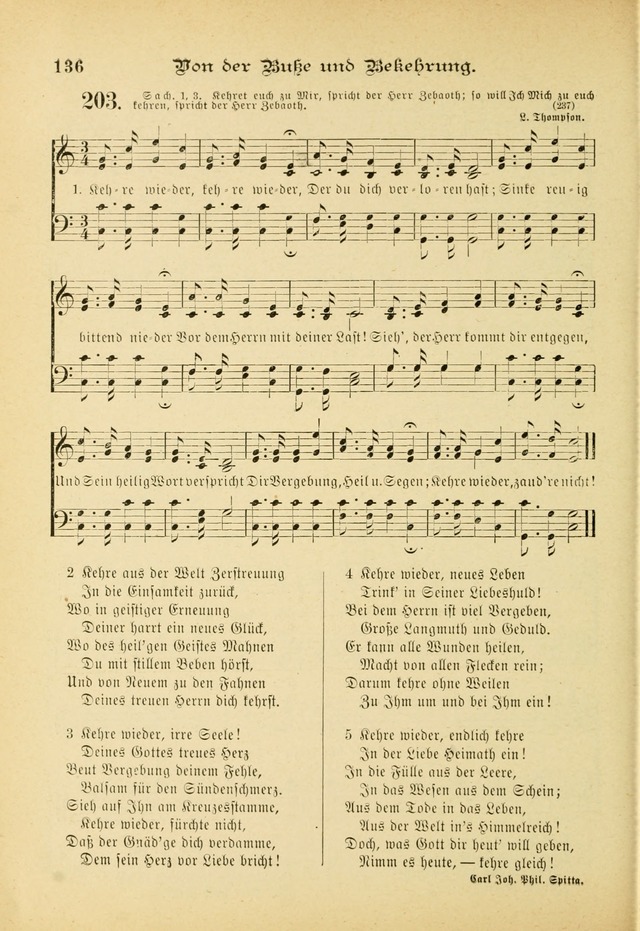 Gesangbuch mit Noten: herausgegeben von der Allgemeinen Conferenz der Mennoniten von Nord-Amerika (3rd. Aufl.) page 136