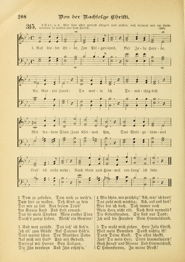 Gesangbuch mit Noten: herausgegeben von der Allgemeinen Conferenz der Mennoniten von Nord-Amerika (3rd. Aufl.) page 208