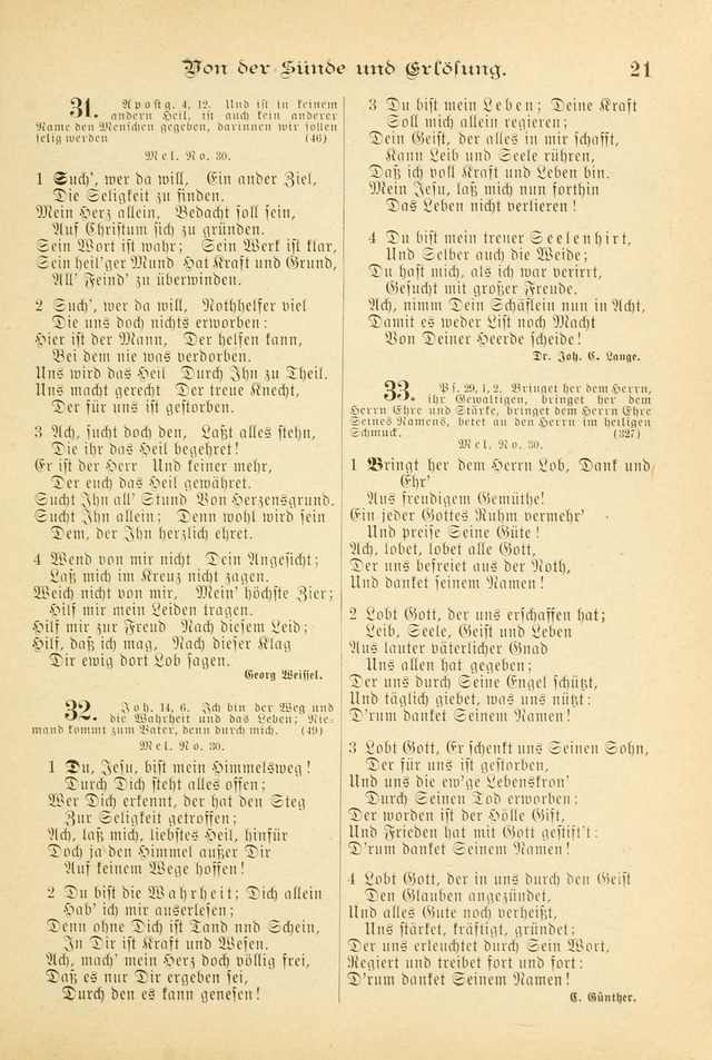 Gesangbuch mit Noten: herausgegeben von der Allgemeinen Conferenz der Mennoniten von Nord-Amerika (3rd. Aufl.) page 21