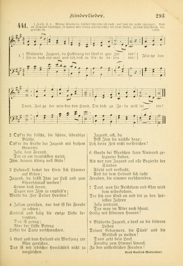 Gesangbuch mit Noten: herausgegeben von der Allgemeinen Conferenz der Mennoniten von Nord-Amerika (3rd. Aufl.) page 293