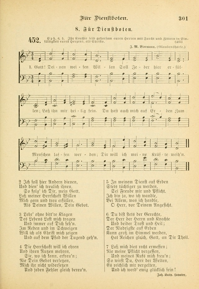 Gesangbuch mit Noten: herausgegeben von der Allgemeinen Conferenz der Mennoniten von Nord-Amerika (3rd. Aufl.) page 301