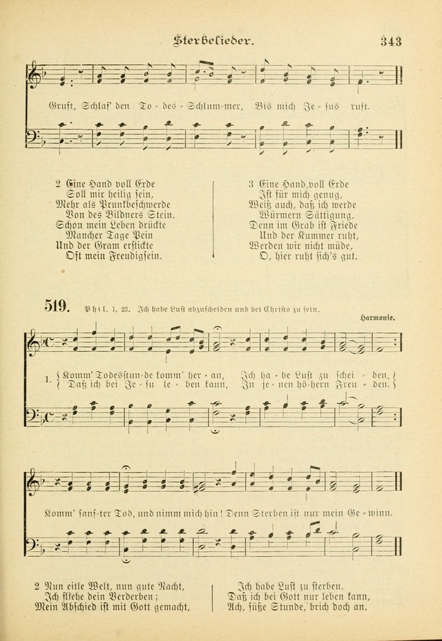 Gesangbuch mit Noten: herausgegeben von der Allgemeinen Conferenz der Mennoniten von Nord-Amerika (3rd. Aufl.) page 343