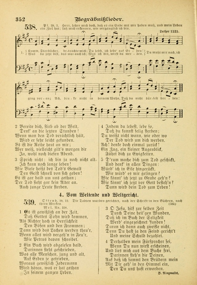 Gesangbuch mit Noten: herausgegeben von der Allgemeinen Conferenz der Mennoniten von Nord-Amerika (3rd. Aufl.) page 352