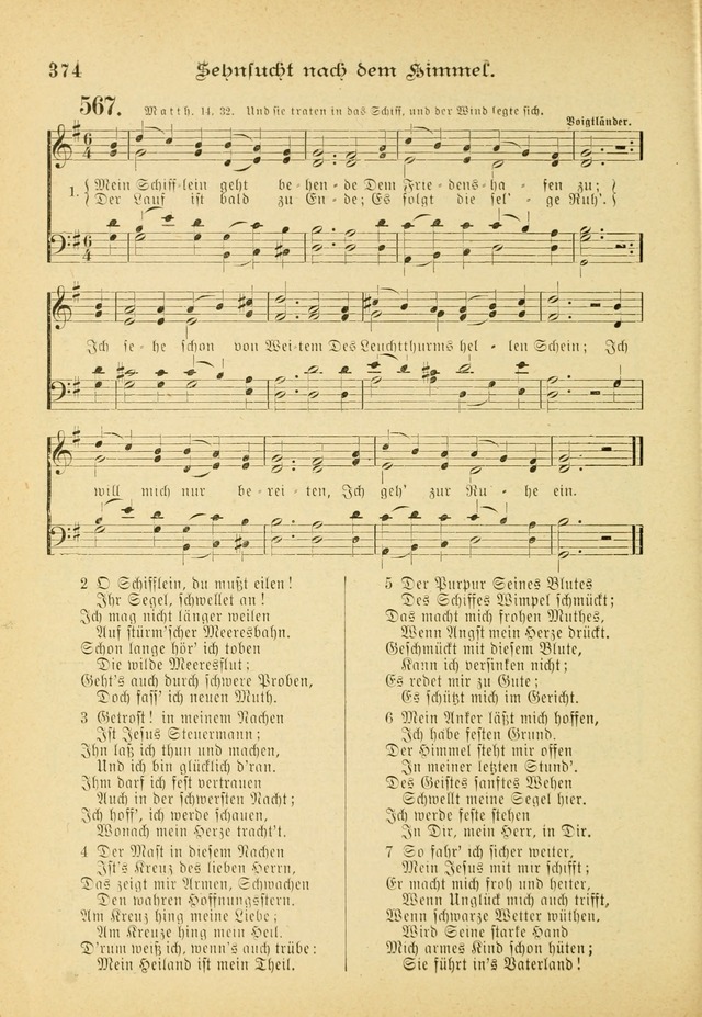 Gesangbuch mit Noten: herausgegeben von der Allgemeinen Conferenz der Mennoniten von Nord-Amerika (3rd. Aufl.) page 374