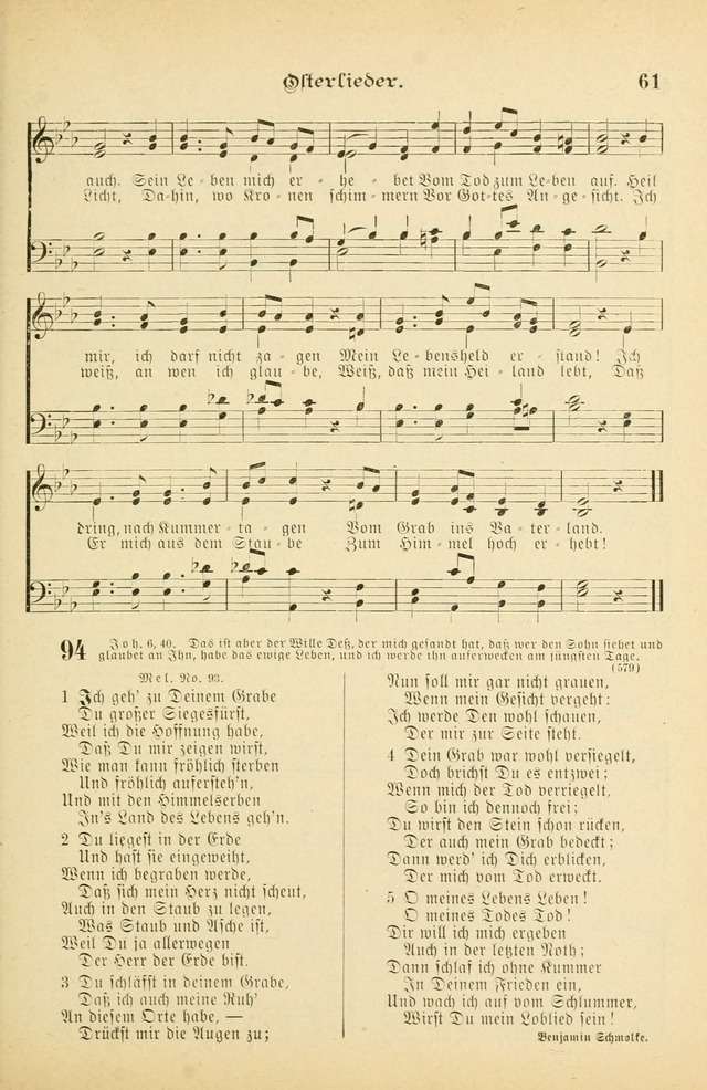 Gesangbuch mit Noten: herausgegeben von der Allgemeinen Conferenz der Mennoniten von Nord-Amerika (3rd. Aufl.) page 61