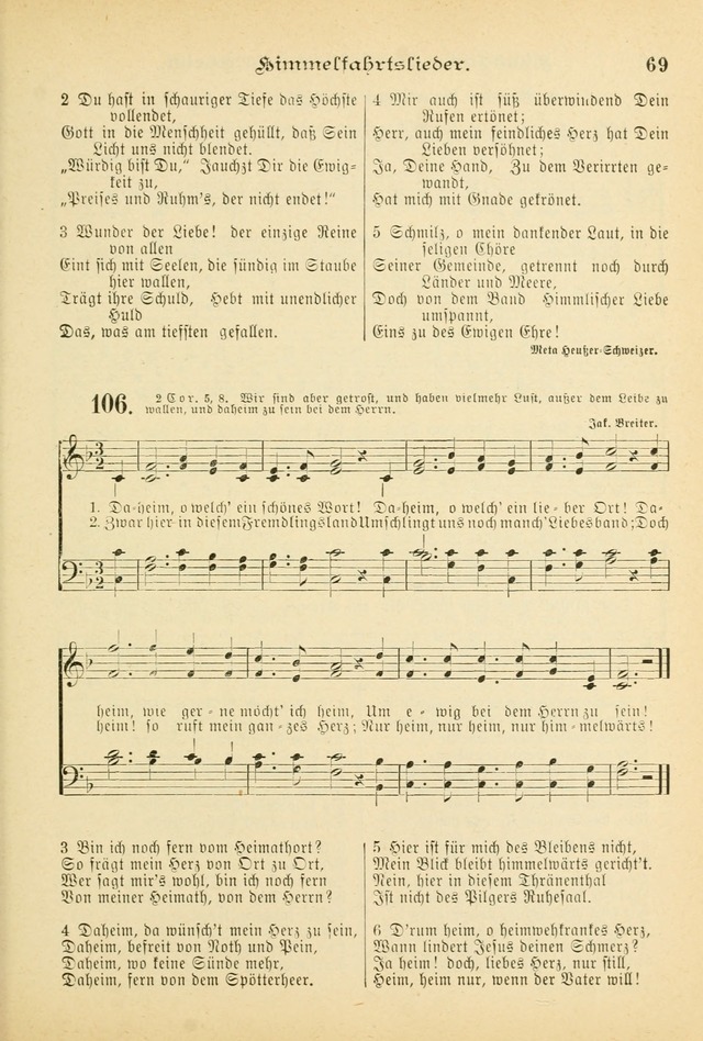 Gesangbuch mit Noten: herausgegeben von der Allgemeinen Conferenz der Mennoniten von Nord-Amerika (3rd. Aufl.) page 69