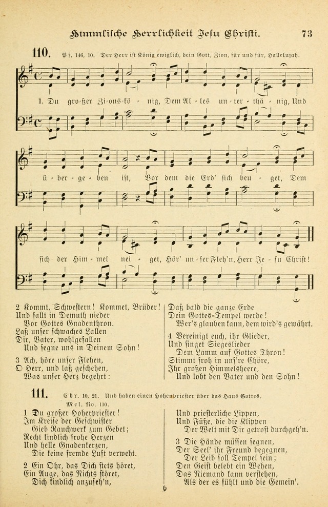 Gesangbuch mit Noten: herausgegeben von der Allgemeinen Conferenz der Mennoniten von Nord-Amerika (3rd. Aufl.) page 73