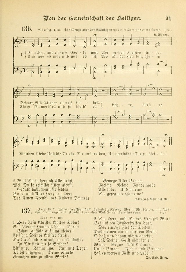 Gesangbuch mit Noten: herausgegeben von der Allgemeinen Conferenz der Mennoniten von Nord-Amerika (3rd. Aufl.) page 91