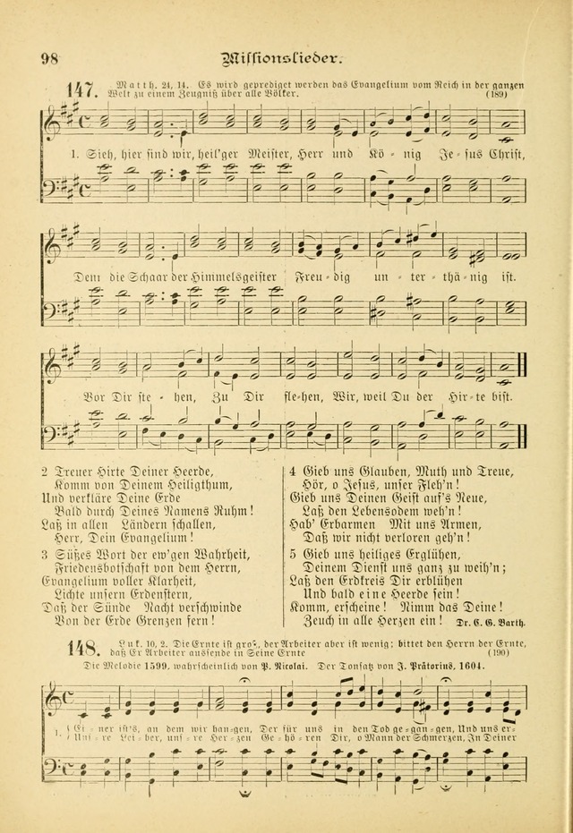 Gesangbuch mit Noten: herausgegeben von der Allgemeinen Conferenz der Mennoniten von Nord-Amerika (3rd. Aufl.) page 98