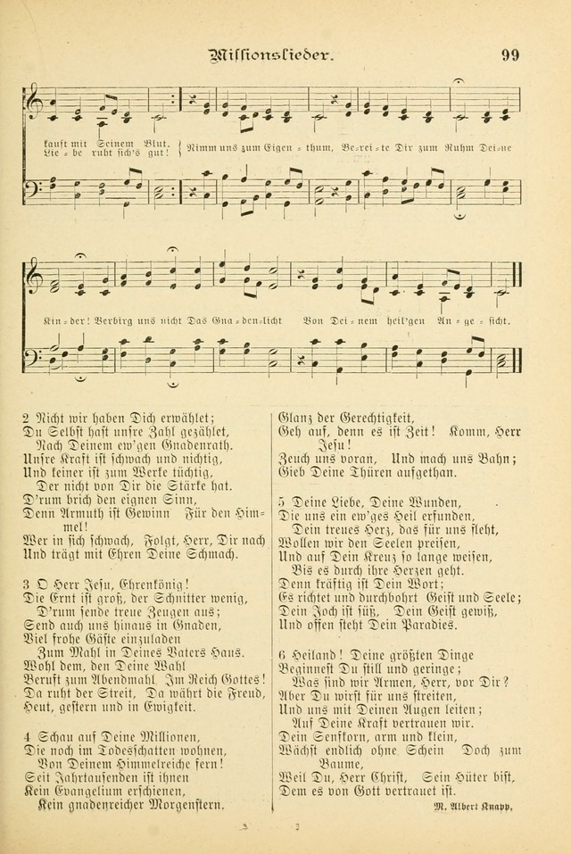 Gesangbuch mit Noten: herausgegeben von der Allgemeinen Conferenz der Mennoniten von Nord-Amerika (3rd. Aufl.) page 99