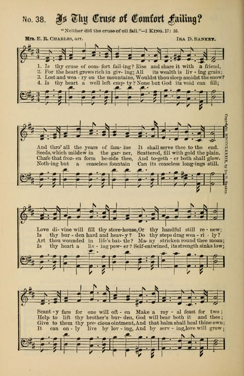 Gospel Melodies New and Old: For use in the Universalist Church page 38