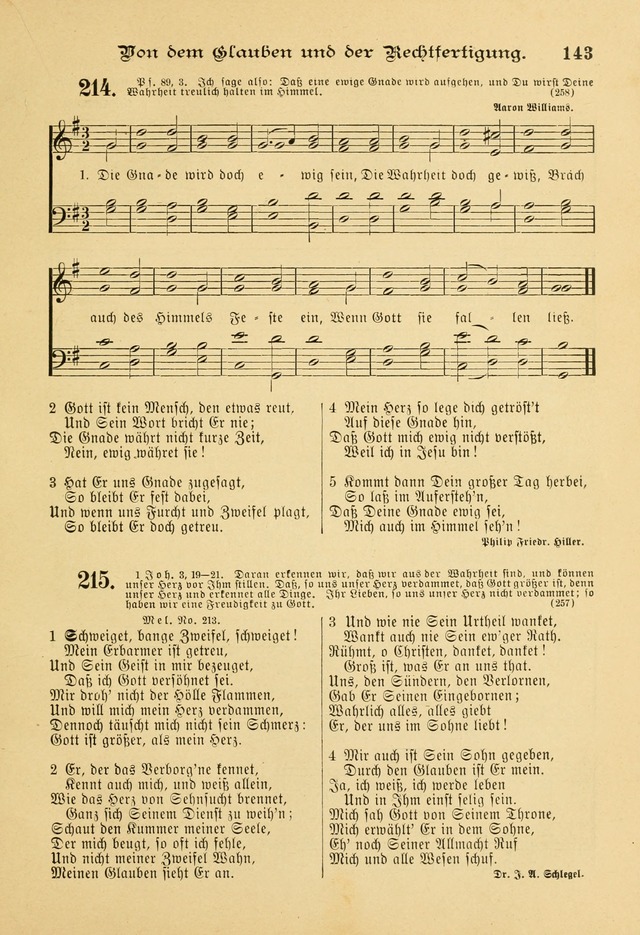 Gesangbuch mit Noten: herausgegeben von der Allgemeinen Conferenz der Mennoniten von Nord-Amerika page 143