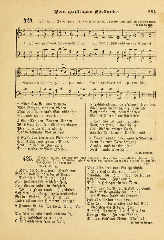 Gesangbuch mit Noten: herausgegeben von der Allgemeinen Conferenz der Mennoniten von Nord-Amerika page 285