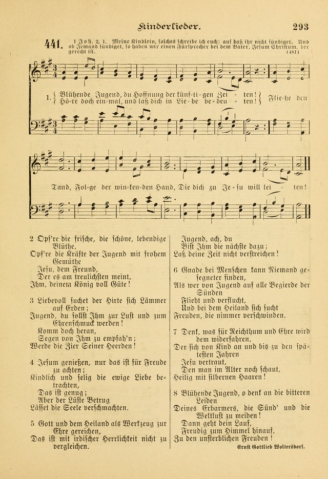 Gesangbuch mit Noten: herausgegeben von der Allgemeinen Conferenz der Mennoniten von Nord-Amerika page 293