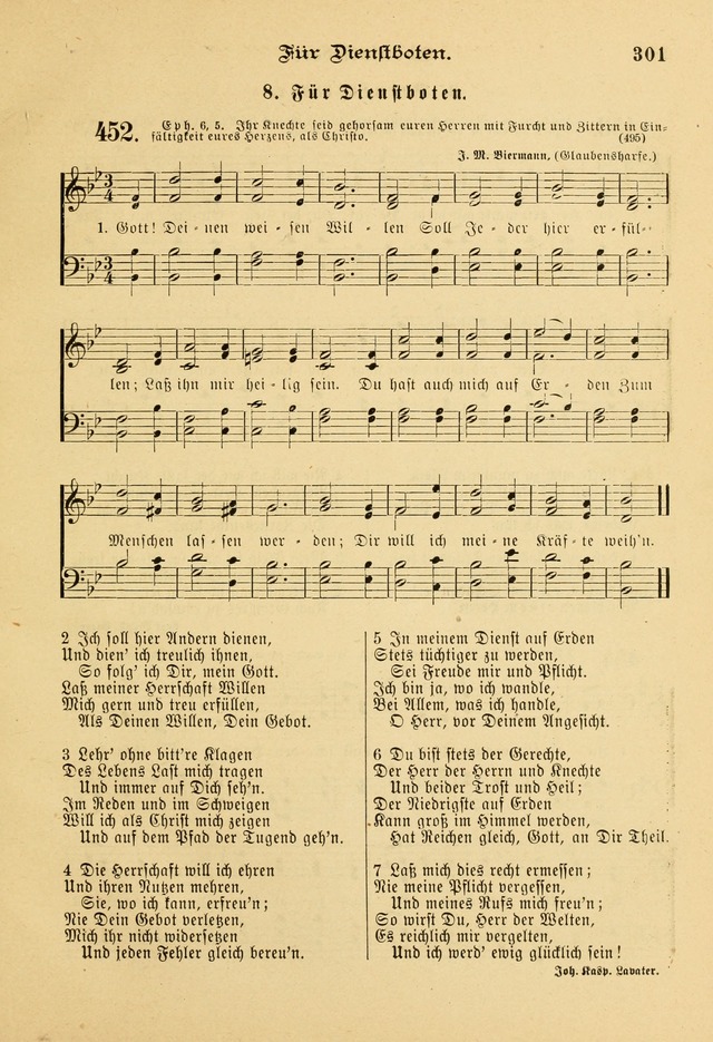 Gesangbuch mit Noten: herausgegeben von der Allgemeinen Conferenz der Mennoniten von Nord-Amerika page 301