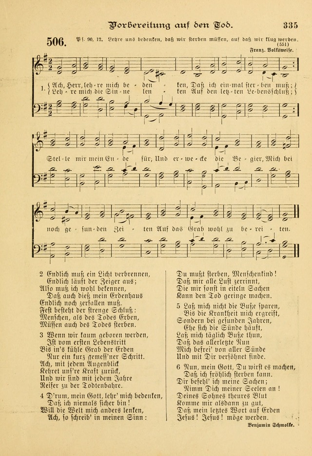 Gesangbuch mit Noten: herausgegeben von der Allgemeinen Conferenz der Mennoniten von Nord-Amerika page 335