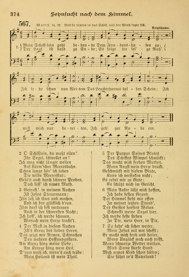 Gesangbuch mit Noten: herausgegeben von der Allgemeinen Conferenz der Mennoniten von Nord-Amerika page 374