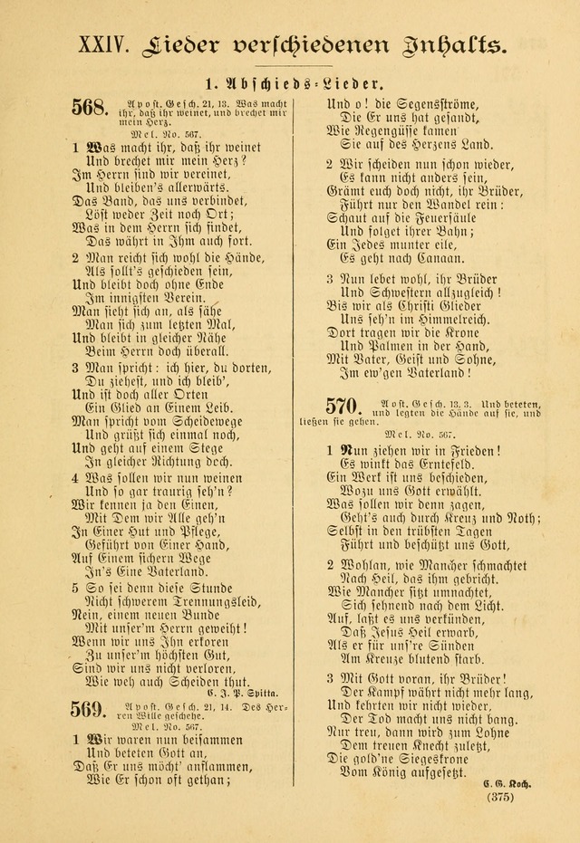 Gesangbuch mit Noten: herausgegeben von der Allgemeinen Conferenz der Mennoniten von Nord-Amerika page 375