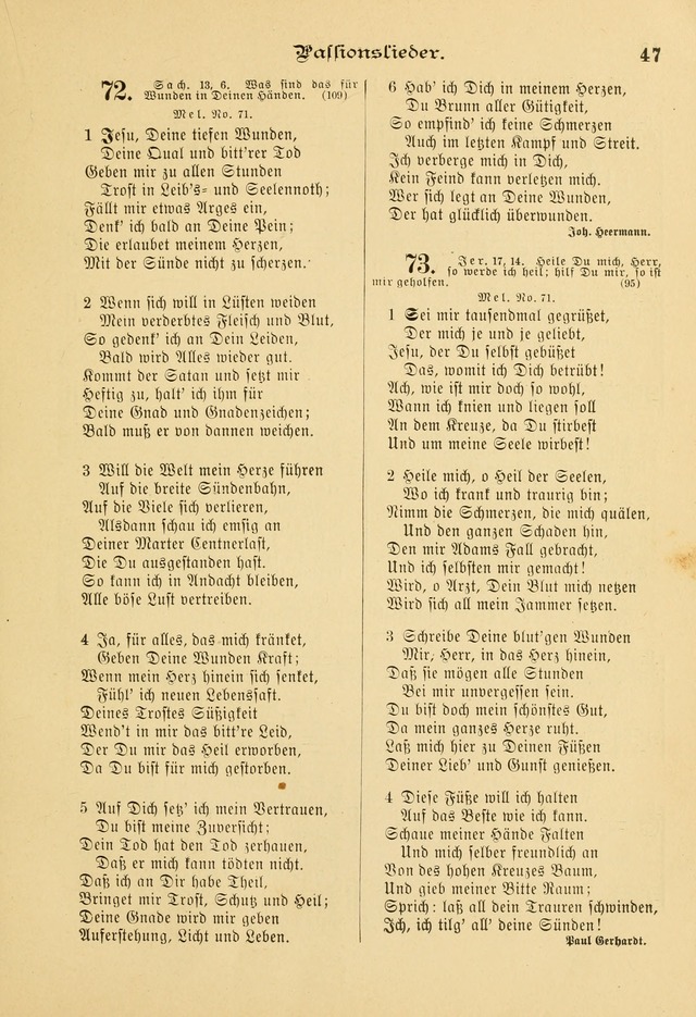 Gesangbuch mit Noten: herausgegeben von der Allgemeinen Conferenz der Mennoniten von Nord-Amerika page 47