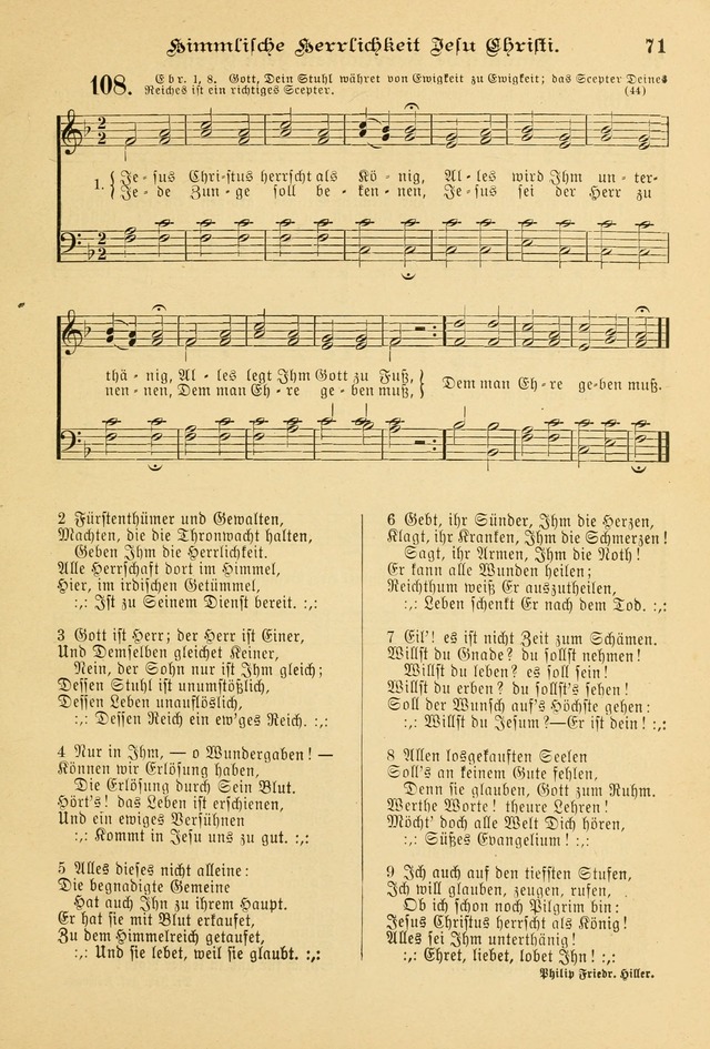 Gesangbuch mit Noten: herausgegeben von der Allgemeinen Conferenz der Mennoniten von Nord-Amerika page 71