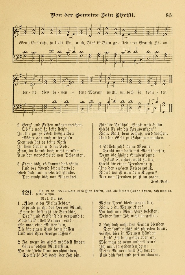 Gesangbuch mit Noten: herausgegeben von der Allgemeinen Conferenz der Mennoniten von Nord-Amerika page 85