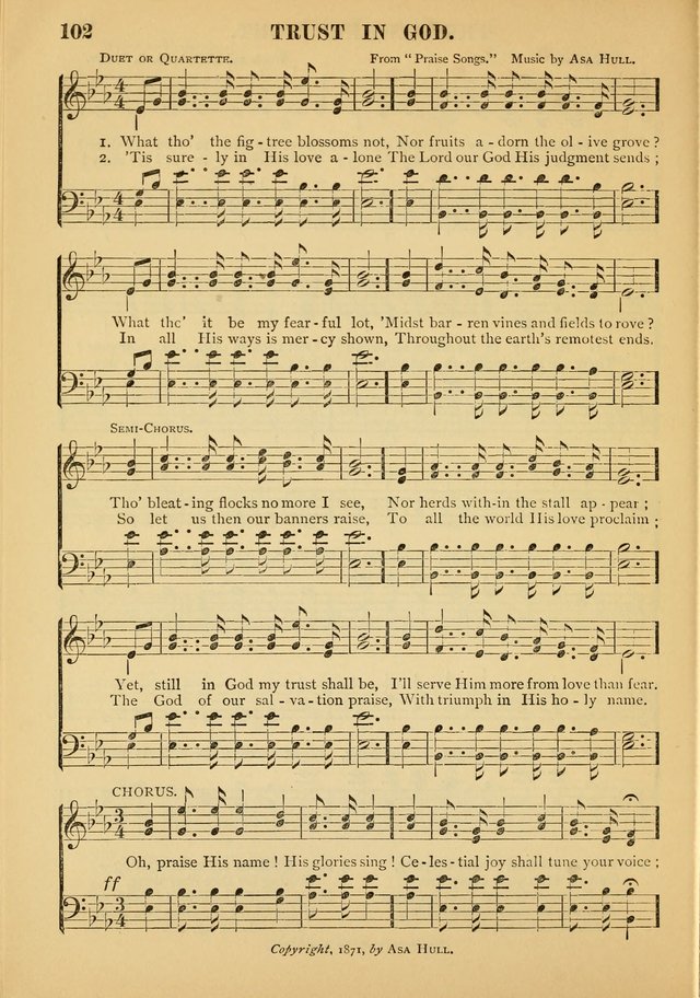 Gospel Praise Book: a collection of choice gems of sacred song suitable for church service, gospel praise meetings, and family devotions page 102