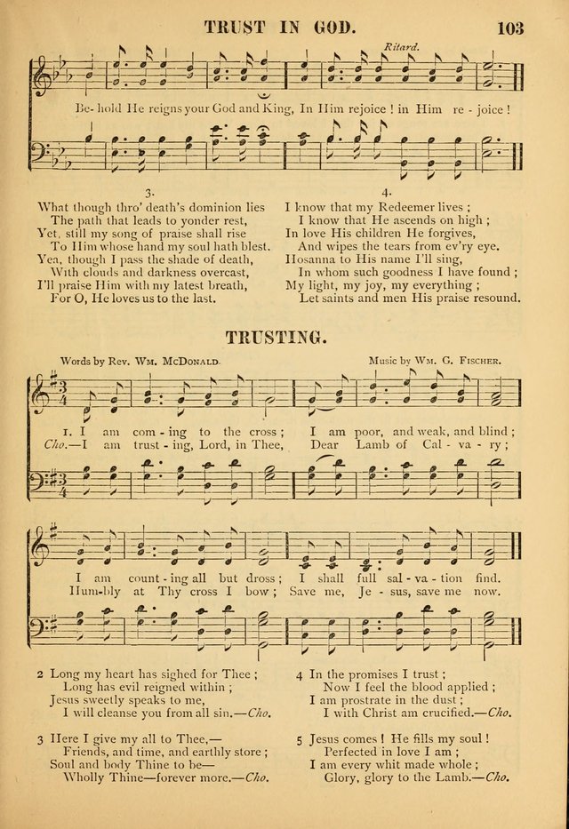 Gospel Praise Book: a collection of choice gems of sacred song suitable for church service, gospel praise meetings, and family devotions page 103