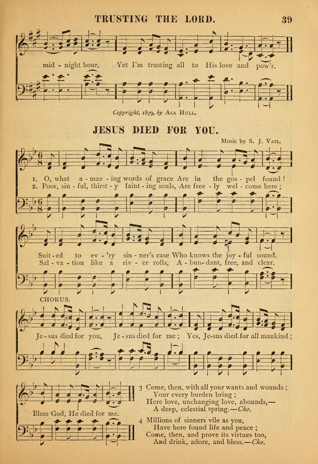 Gospel Praise Book: a collection of choice gems of sacred song suitable for church service, gospel praise meetings, and family devotions page 39