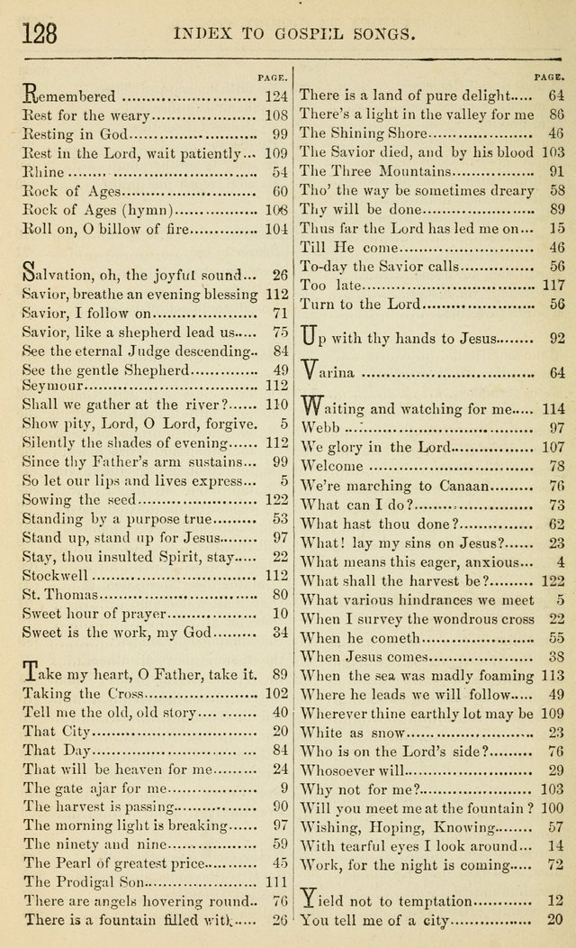 Gospel Songs: a choice collection of hymns and tune, new and old, for gospel meetings, prayer meetings, Sunday schools, etc. page 133