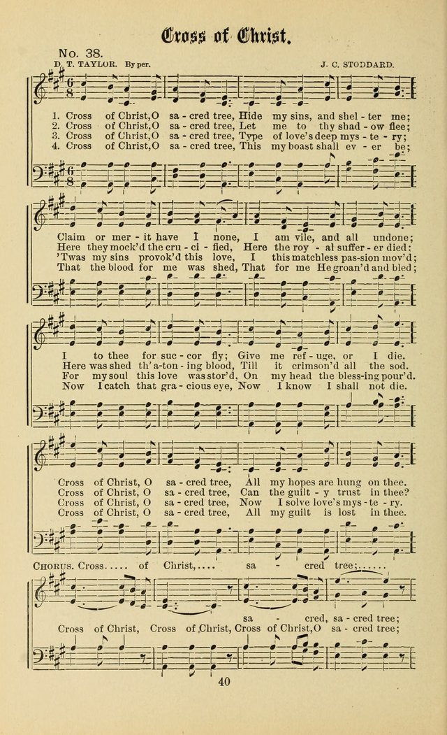 Gospel in Song: a new collection of "hymns and spiritual songs," for use in Sunday schools, praise meetings, prayer meetings, revival meetings, camp meetings and in other places ... page 40