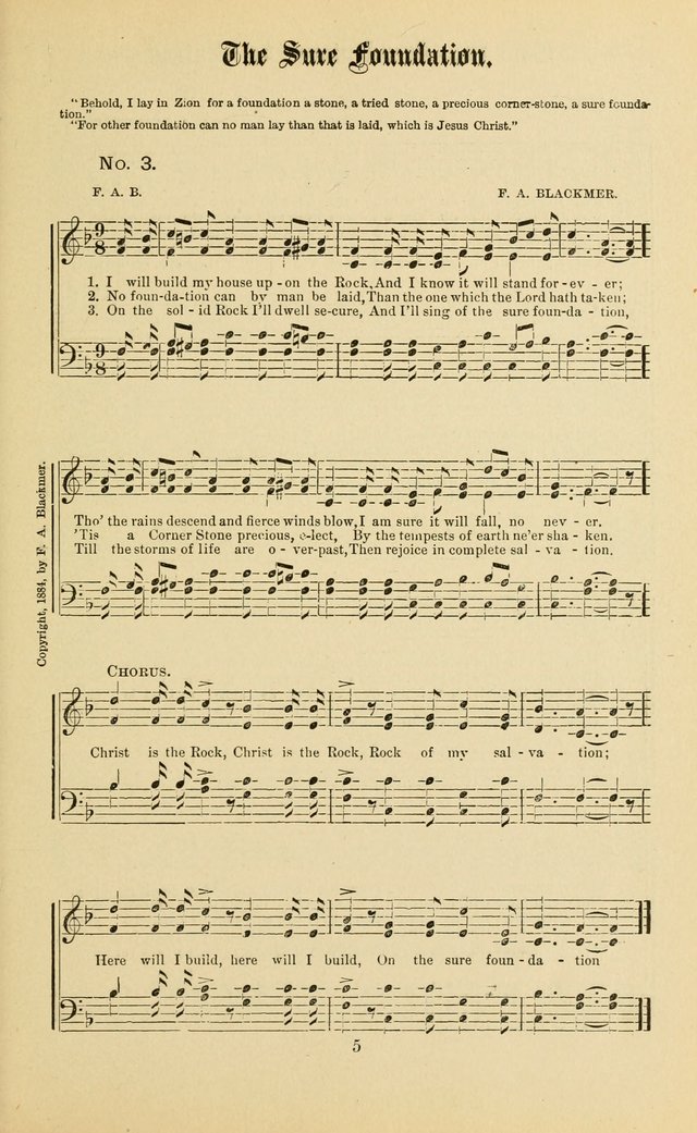 Gospel in Song: a new collection of "hymns and spiritual songs," for use in Sunday schools, praise meetings, prayer meetings, revival meetings, camp meetings and in other places ... page 5