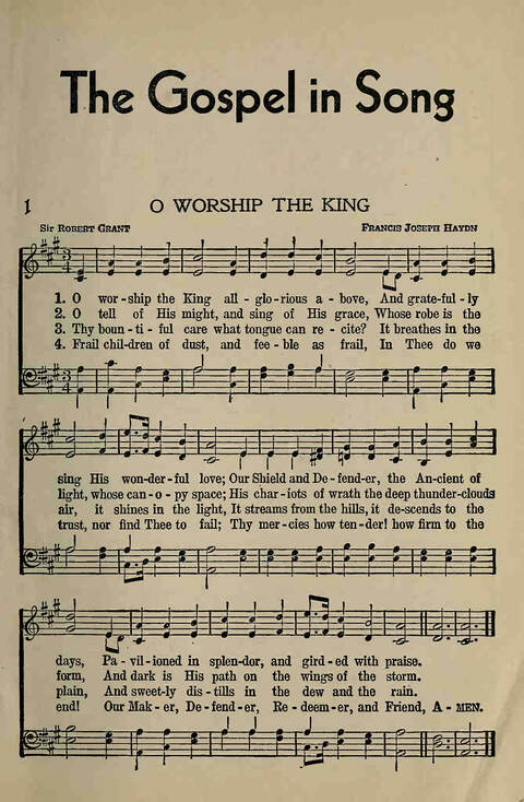 The Gospel in Song: for Use in Evangelistic Meetings or Any Service of the Church page 1