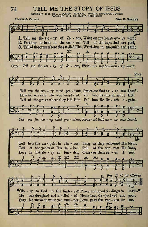 The Gospel in Song: for Use in Evangelistic Meetings or Any Service of the Church page 72