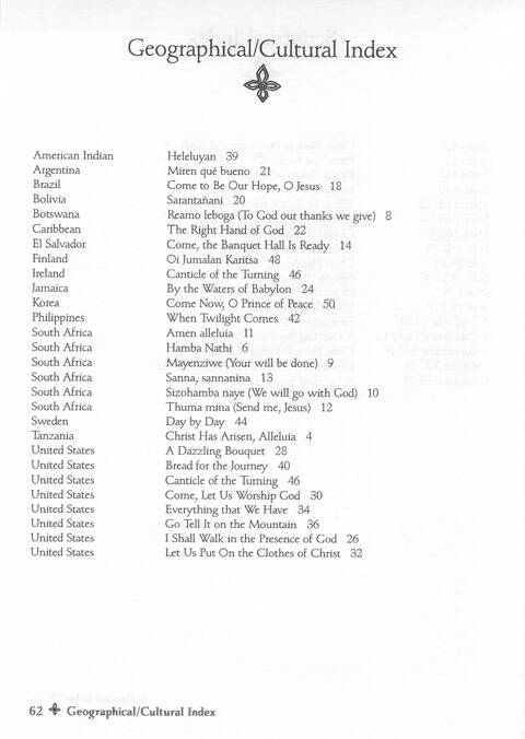 Global Songs 2: songs of faith, hope, and liberation from the church aroundd the world page 59