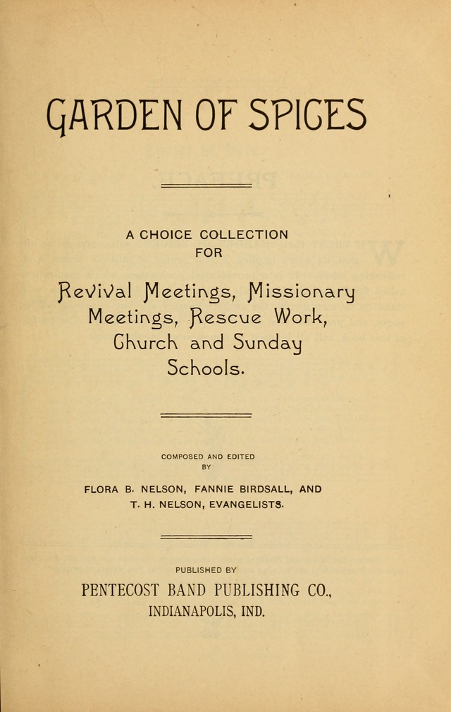 Garden of Spices: a choice collection for revival meetings, missionary meetings, rescue work, church and Sunday schools page 6