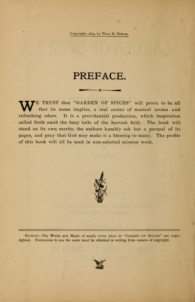 Garden of Spices: a choice collection for revival meetings, missionary meetings, rescue work, church and Sunday schools page 7