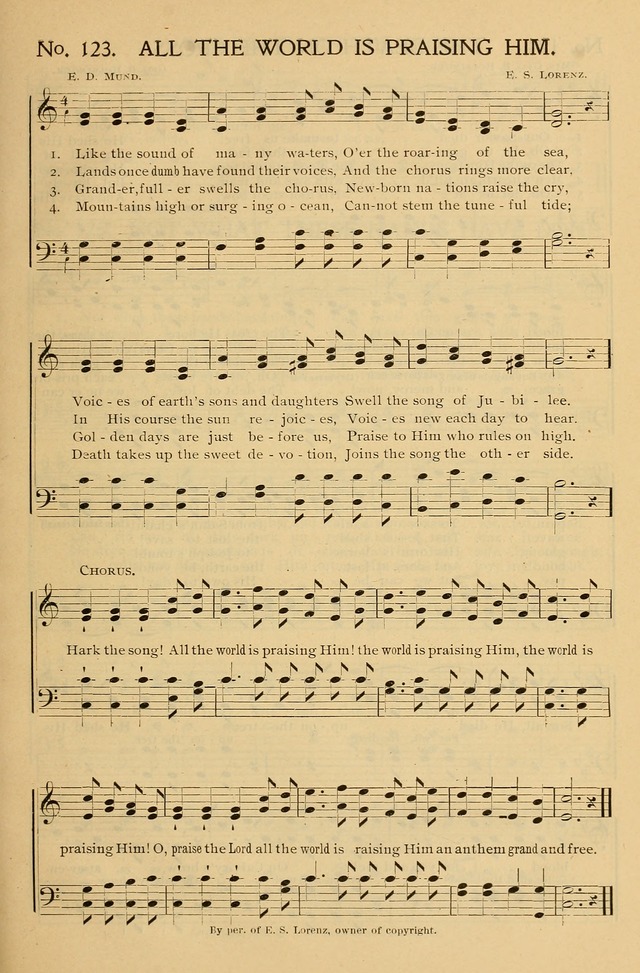 Gospel Songs and Hymns No. 1: for the sunday school, prayer meeting, social meeting, general song service page 123