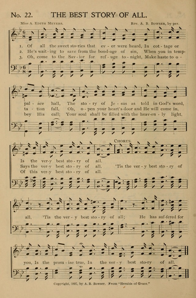 Gospel Songs and Hymns No. 1: for the sunday school, prayer meeting, social meeting, general song service page 22