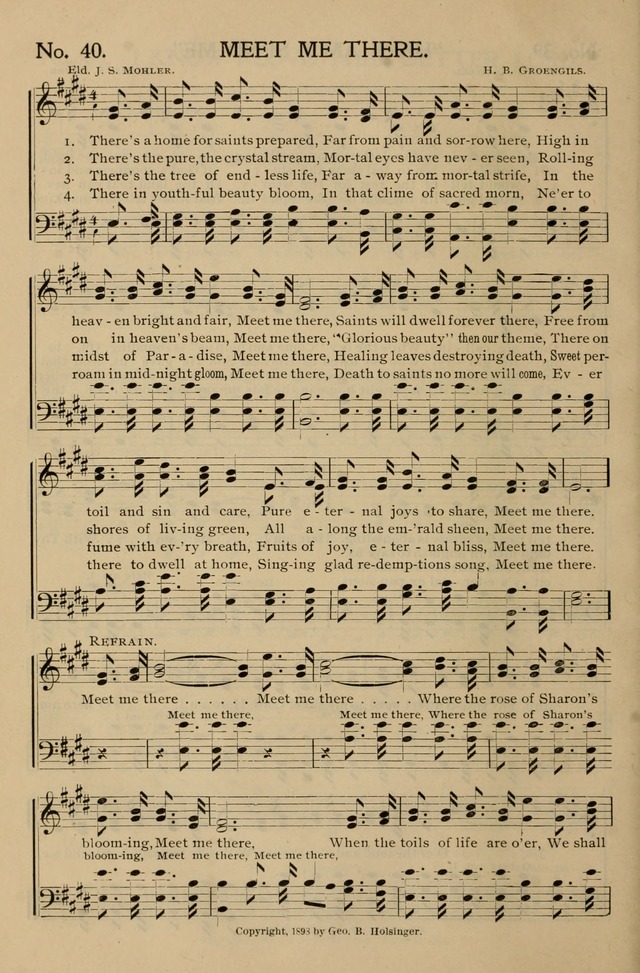 Gospel Songs and Hymns No. 1: for the sunday school, prayer meeting, social meeting, general song service page 40