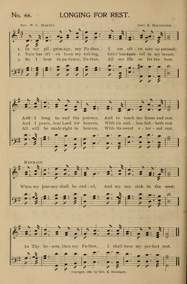 Gospel Songs and Hymns No. 1: for the sunday school, prayer meeting, social meeting, general song service page 66