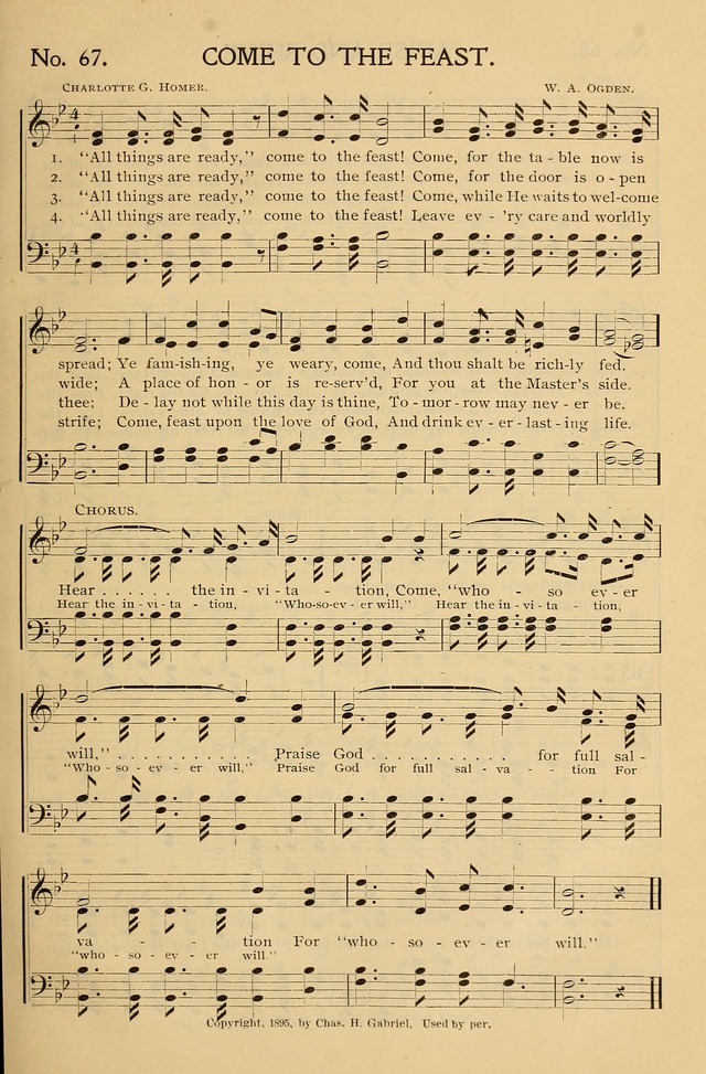 Gospel Songs and Hymns No. 1: for the sunday school, prayer meeting, social meeting, general song service page 67