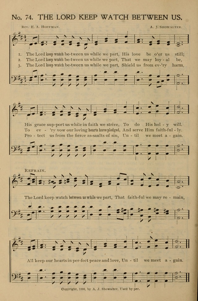 Gospel Songs and Hymns No. 1: for the sunday school, prayer meeting, social meeting, general song service page 74