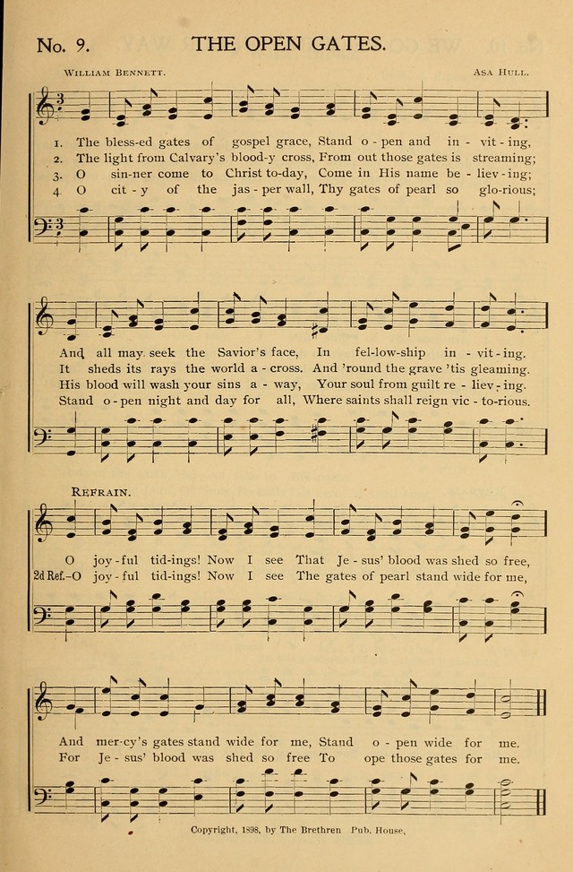 Gospel Songs and Hymns No. 1: for the sunday school, prayer meeting, social meeting, general song service page 9