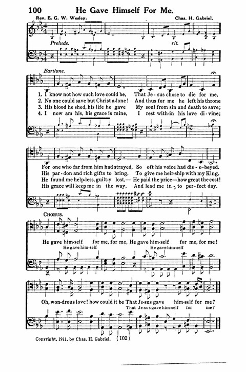 Gospel Songs for Men: a Collection of Quartets and Choruses for Male Voices page 100