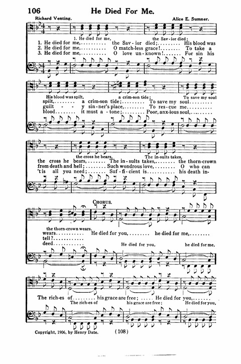 Gospel Songs for Men: a Collection of Quartets and Choruses for Male Voices page 106