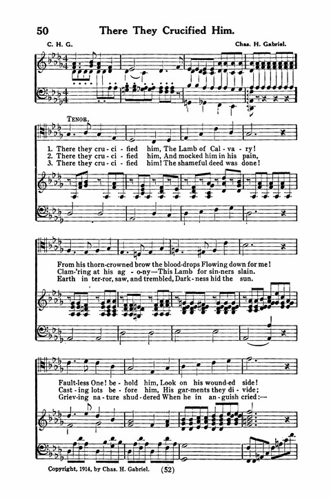 Gospel Songs for Men: a Collection of Quartets and Choruses for Male Voices page 50