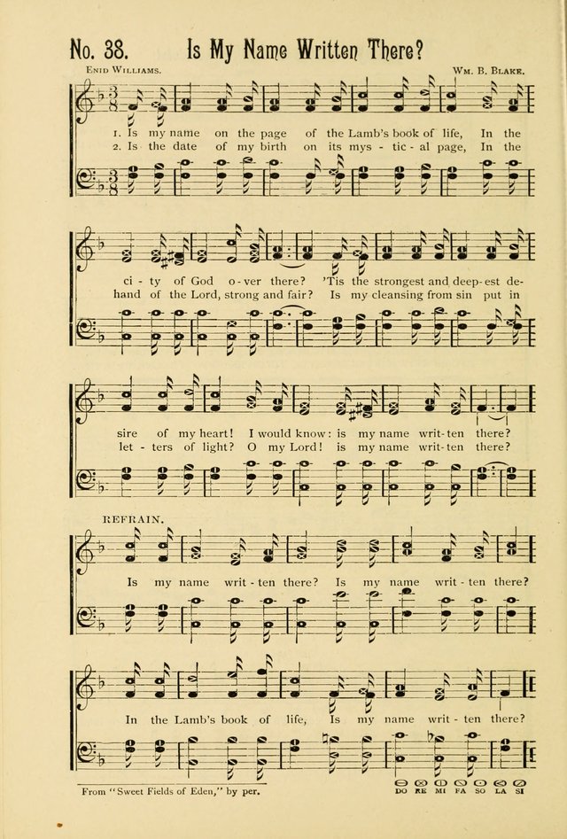 The Gospel in Song: combining "Sing the Gospel", "Echoes of Eden", and Other Selected Songs and Solos for the Sunday school page 38