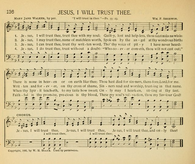 The Gospel Song Sheaf: for Sunday schools and young peoples meetings, comprising primary songs, intermediate songs, gospel and special songs, and old hymns and tunes page 136